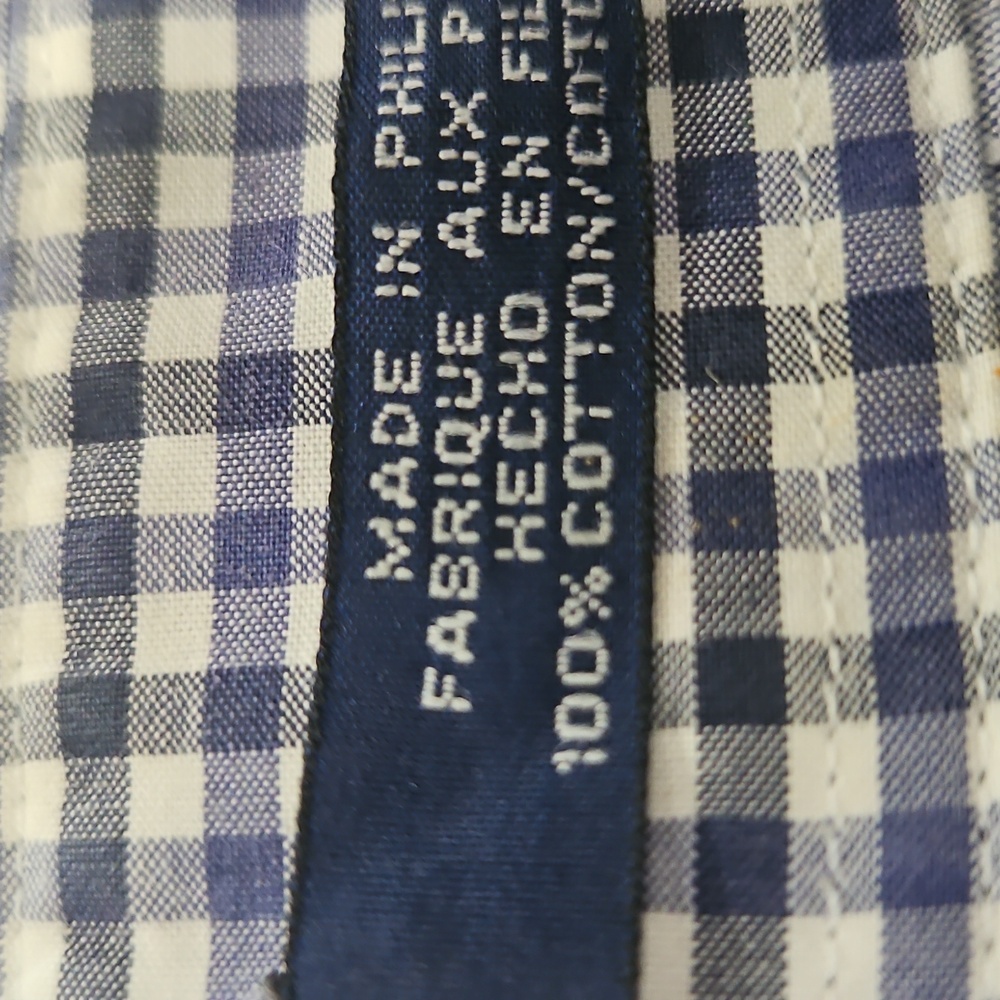 Tommy Hilfiger Blue Casual Button Down Shirt Classic Gingham size Large - Picture 11 of 11
